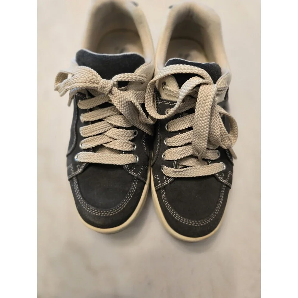 Simple OS Suede Shoes Mens Sz 7  Dark Gray Canvas Low Top Sneakers Casual Skater